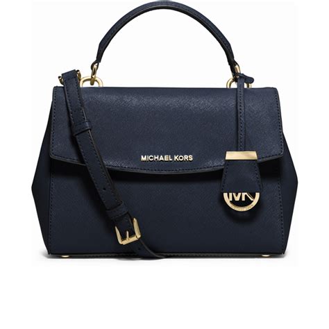 michael kors navy satchel|michael kors manhattan leather satchel.